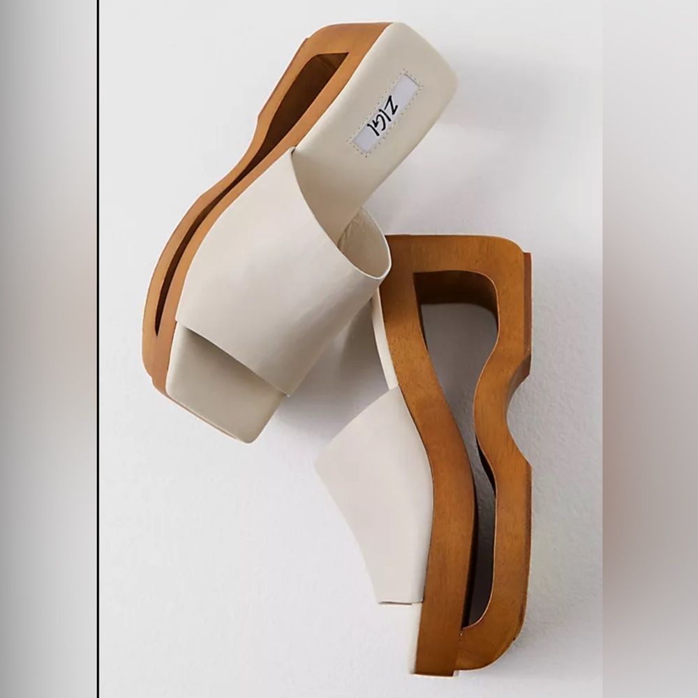 NEW Free People ZIGI Maise Wooden Clogs Mules with Sculptural Wooden Sole 10
